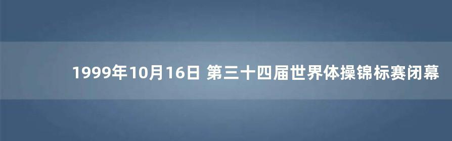 1999年10月16日第三十四届世界体操锦标赛闭幕 蚊字经验